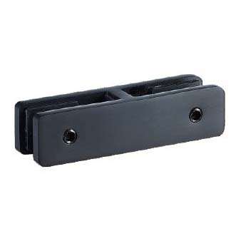 Glass railing stiffener JGS-9212 in matte black with straight rectangular design