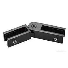 Glass railing stiffener JGS-9213 in black finish with flat rectangular arms